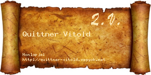 Quittner Vitold névjegykártya
